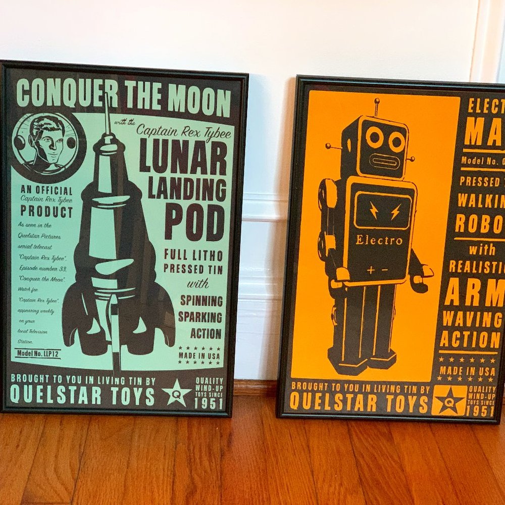 3 John W. Golden's Space Age Posters: Rocket, Robot, & Flying Saucer- SHIPS FREE - Picture 3 of 16